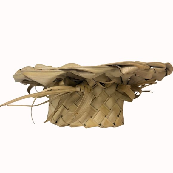 Handwoven Straw Sun Hat Palm Leaf Beach Coastal Market Wide Brim Natural Summer main image 10
